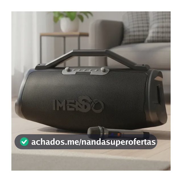 Caixa De Som Imenso X75 200w Rms 9000mah Ipx4 C/ 2 Microfone Preto