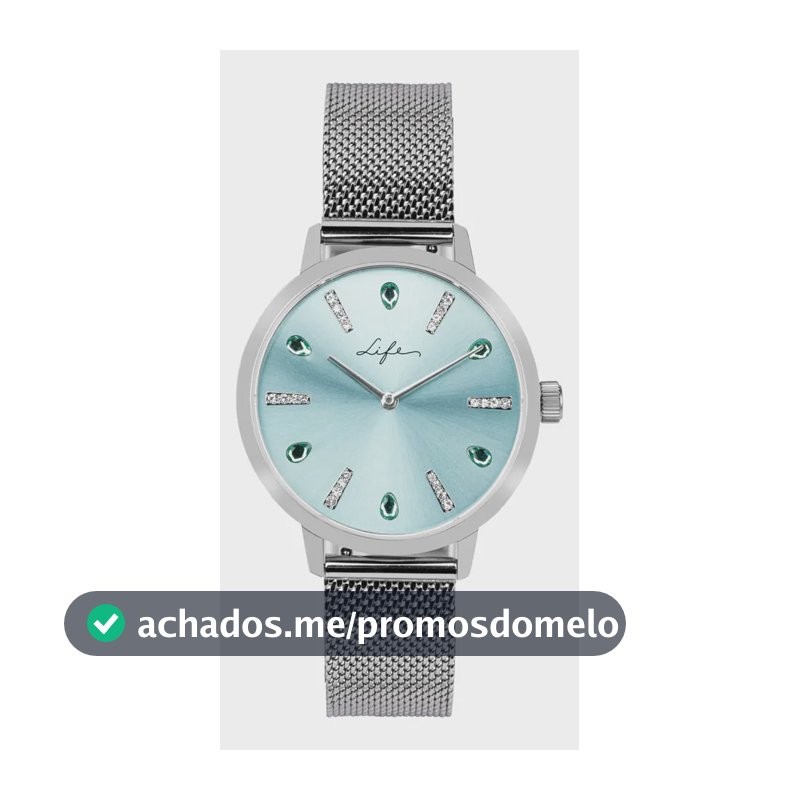 Relógio Life Splash Feminino Aço Prateado Azul Prateado