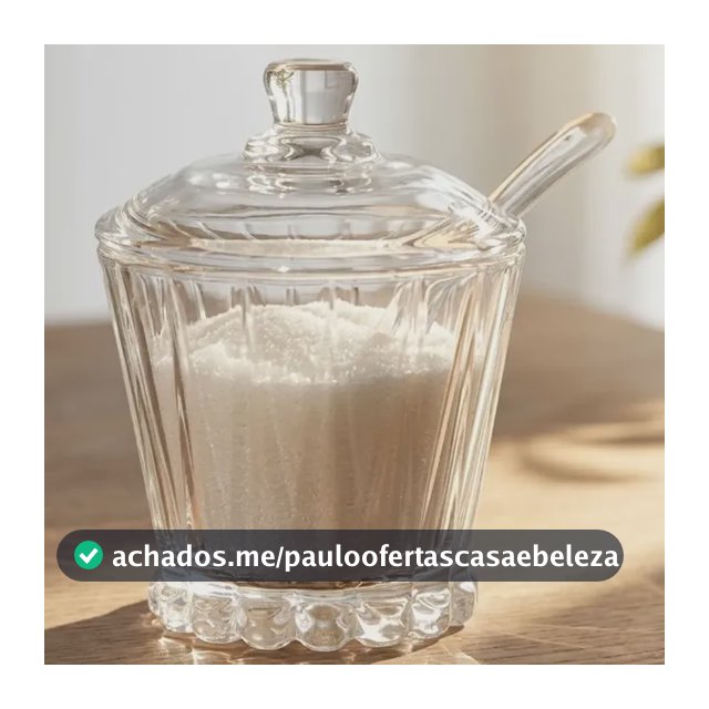 Açucareiro Com Tampa E Colher Radial Cristal Lyor Vidro Incolor