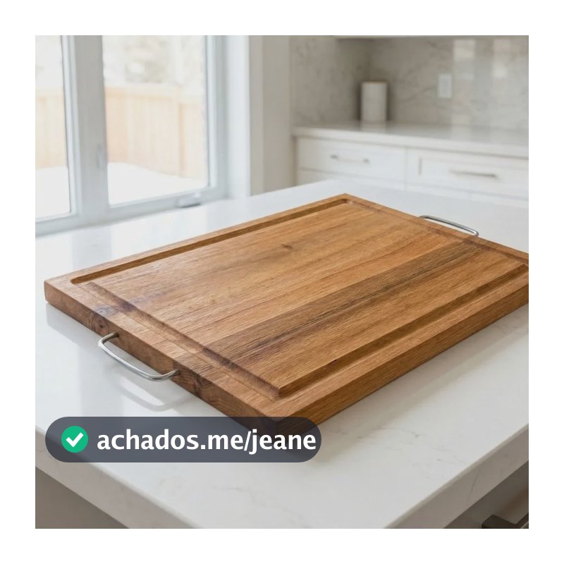Tabua De Carne Churrasco Com Alça Grande 32x40 Madeira Dura
