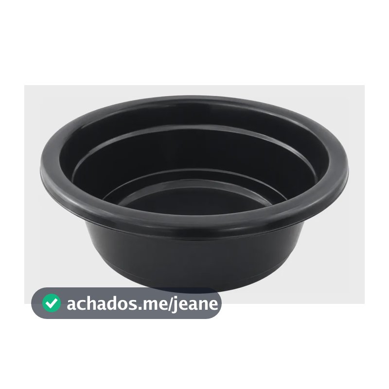 Bacia Plástica Reforçada Redonda Preta 36cm Multiuso Preto