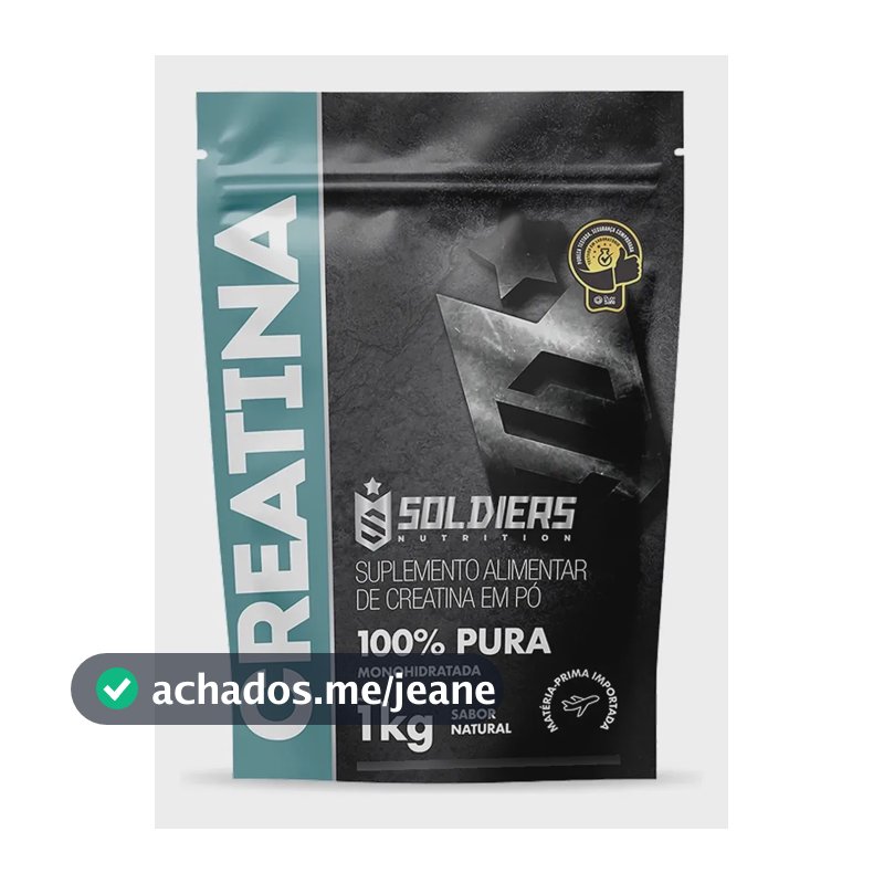 Creatina Monohidratada Pó 1kg Po - Soldiers Nutrition Sem Sabor