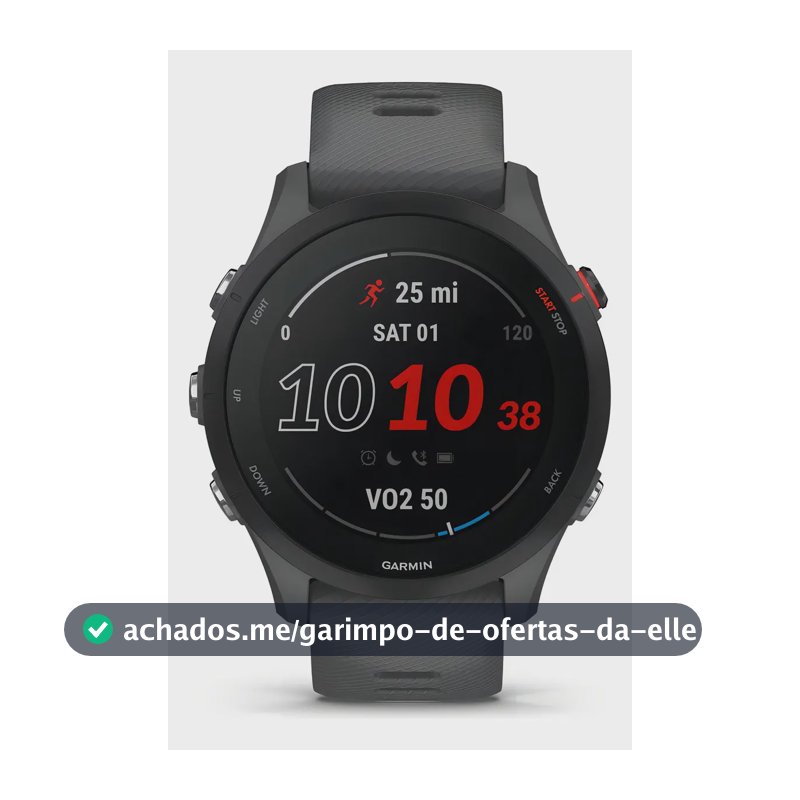 Relógio Garmin Fr 255 Basic Monitor Cardíaco De Pulso E Gps Slate Gray Esportivo Preto