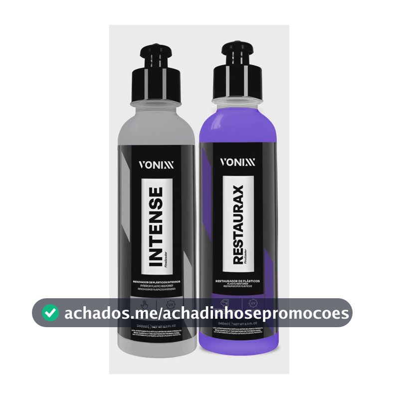 Kit Restaurador Plásticos Automotivo Externo E Interno Vonixx 1 Restaurax 240ml + 1 Intense 240ml