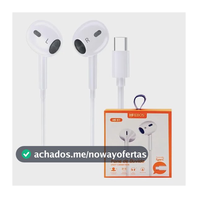 Fone De Ouvido Tipo C Para Motorola Moto Edge 20 30 Neo 40 Cor Branco
