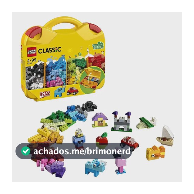 LEGO Classic Maleta da Criatividade 10713; Brinquedo criativo para montar e imaginar; Maleta com peças coloridas para criar bichinhos, supercarros, casas e muito mais; Presente para crianças
