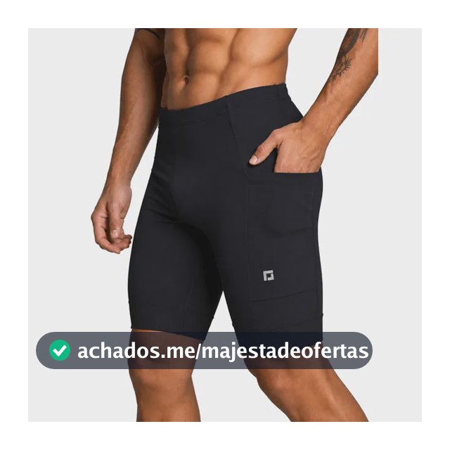 Bermuda De Compressão Com Bolsos Laterais Masculina