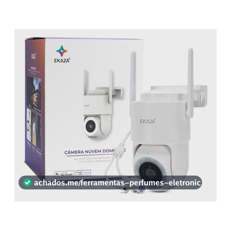 Câmera de segurança Externa Wifi Dome Lite Prova da Água Resistente Ip66 Ekaza Branco