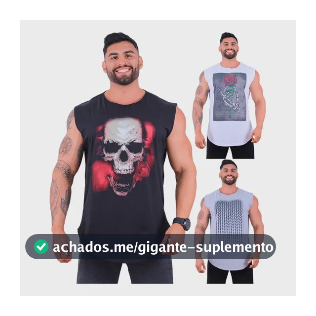 Kit 3 Regata Machão Longline Masculina Mxd Conceito Premium