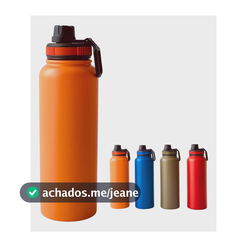 Squeeze Garrafa Inox Parede Dupla Térmica 1200ml Bpa Free Cor Laranja