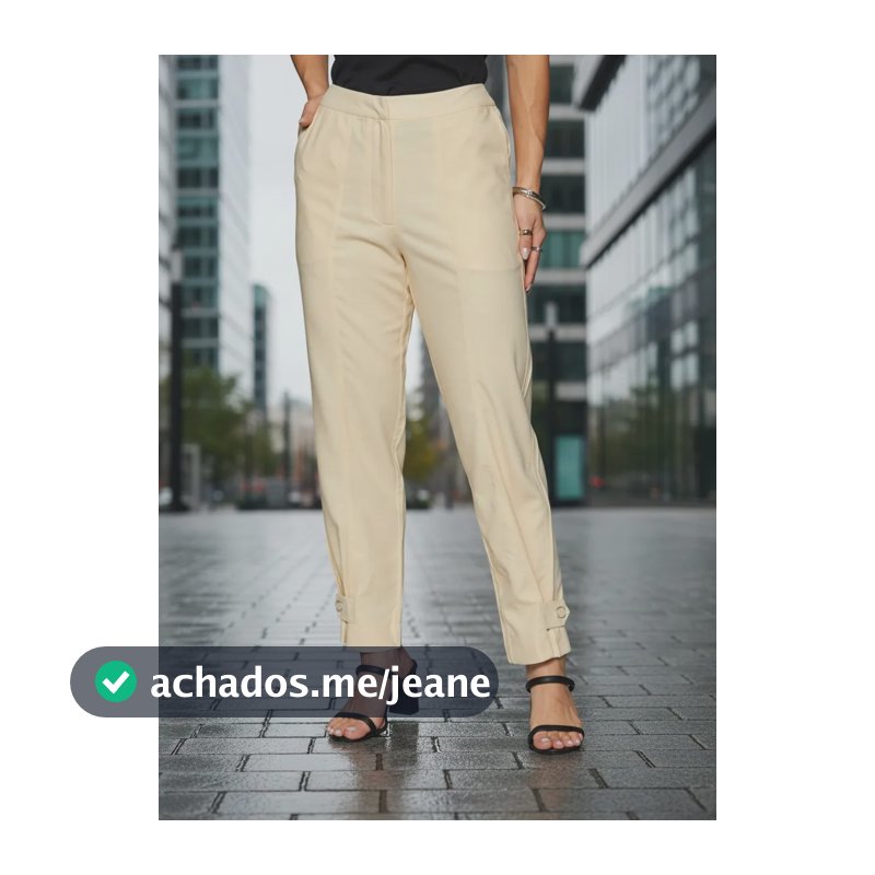 Calça Feminina Hering Alfaiataria Linho K5wl6esi Creme Lisa 38