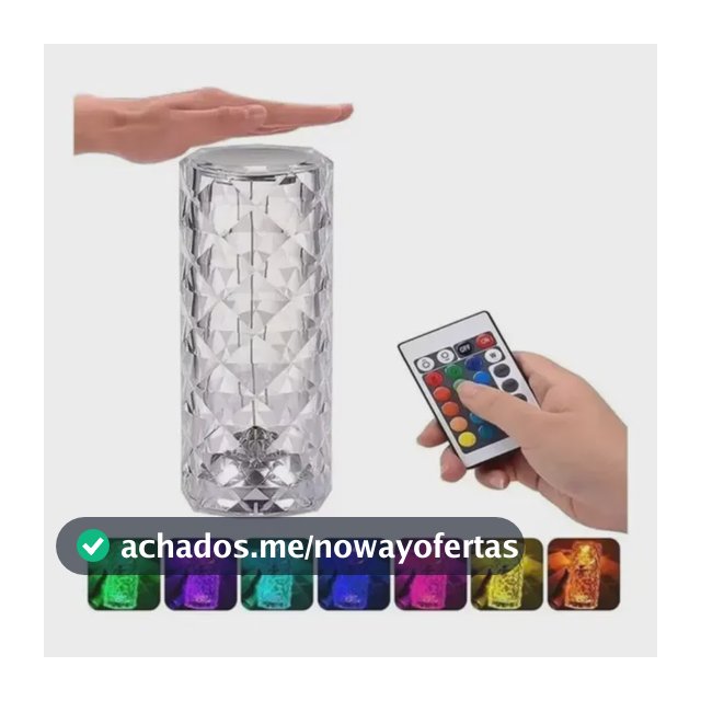 Luminária Abajur Led Cristal Usb C/ Touch Com Controle Cristal 127/220v