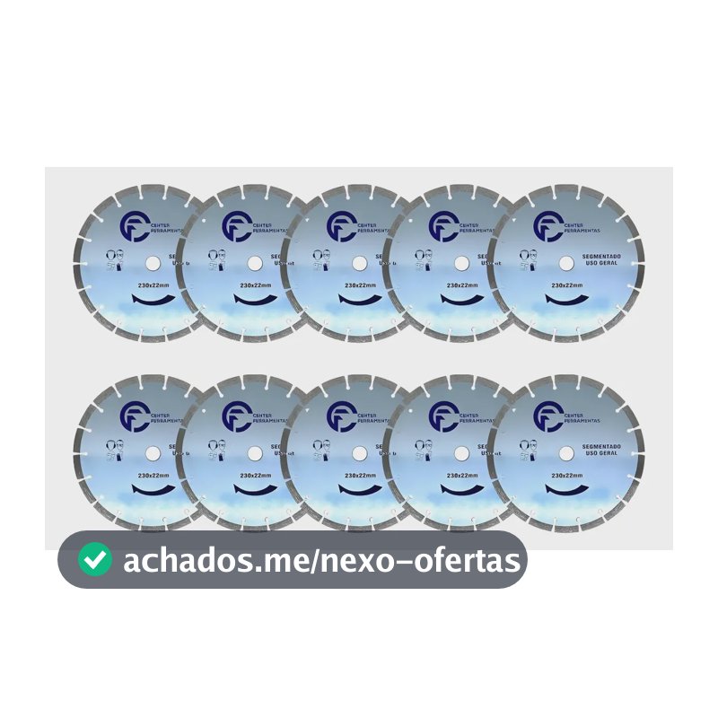 10 Discos Diamantado Segmentado 230 Mm 9 Polegadas Cinza
