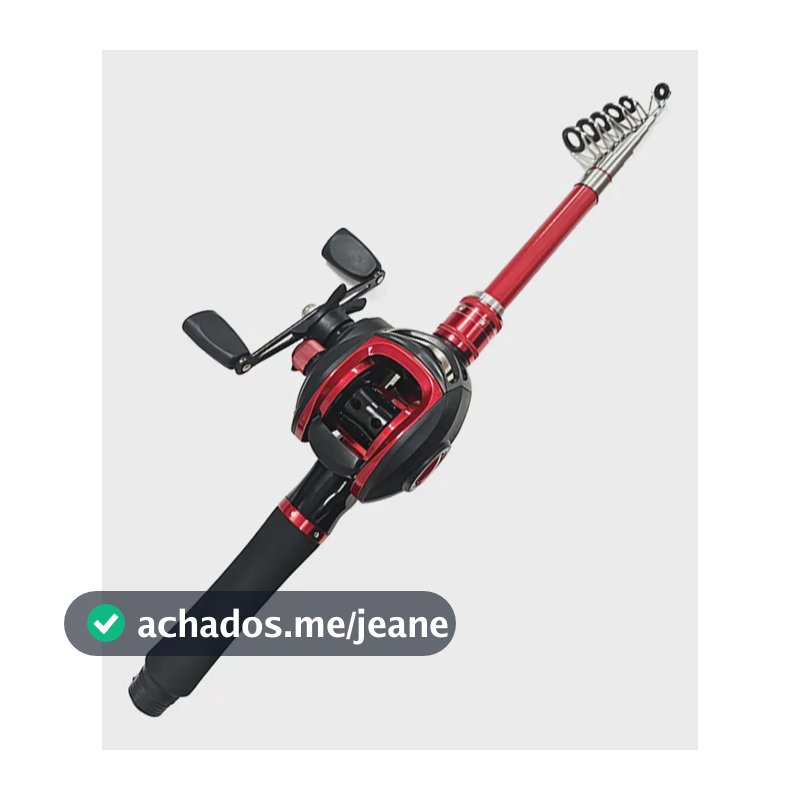 Kit Molinete Pesca + Vara De Pesca Telescopica Vermelho Esquerdo