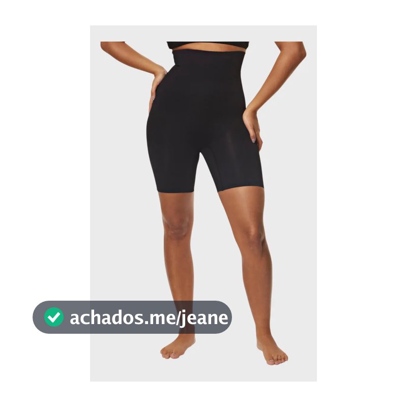Short Modelador Control Skin Cintura Alta Preto Plié Tamanho G