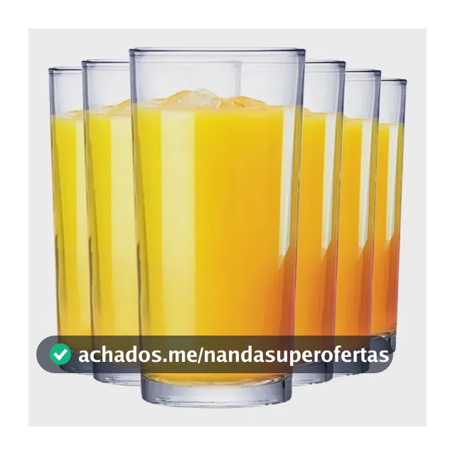 Jogo de Copos de Vidro Long Drink para Água e Suco 255ml 6pcs Ruvolo