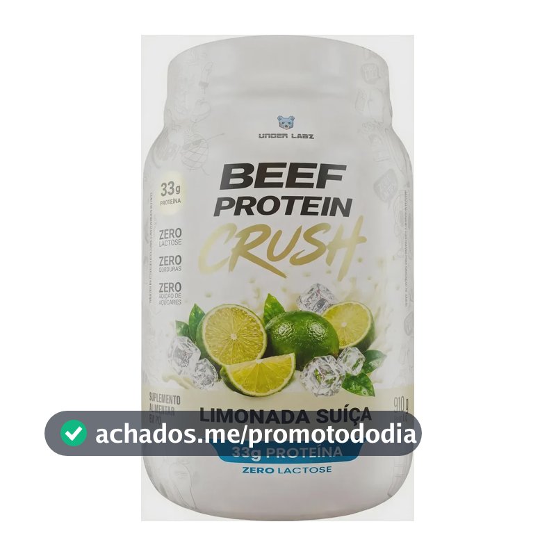Beef Protein Crush Under Labz Whey Isolado Hidrolisada Carne Beef Protein Limonada Suiça 910g