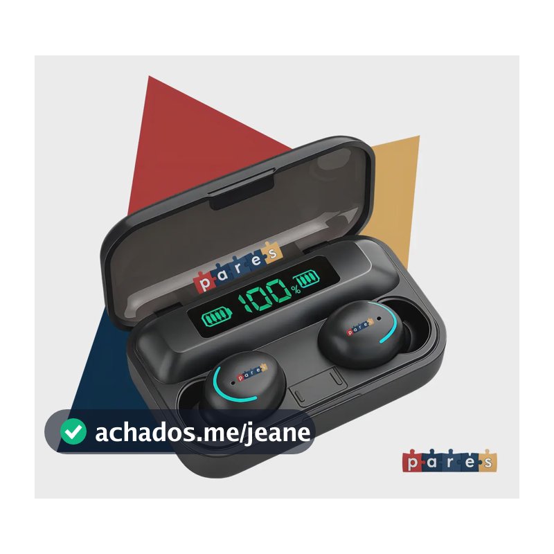 Fone de Ouvido Pares F-9 Bluetooth, In-ear Sem Fio com Powerbank e Som Imersivo