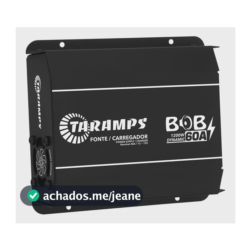 Fonte Carregador Taramps Bob 60a Bivolt Preto Som Automotivo Preto