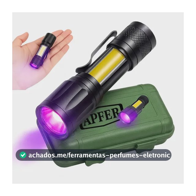 Lanterna Uv Led Luz Negra Roxa Ultravioleta Detecta Escorpião Nota Falsa Dinheiro Inseto Seca Unha Resina Máscara Bateria Recarregável Usb Portátil Potente Mini - APFER