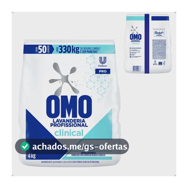 Lava Roupas Em Pó Omo Clinical 4kg Hipoalergênico Fragrância