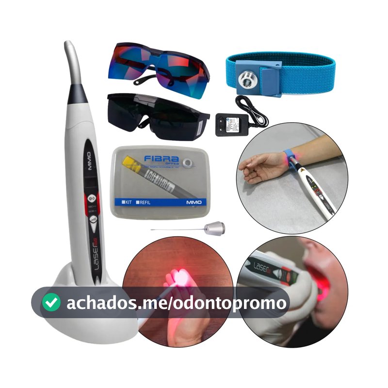 Laser Duo Odonto Mmo Vermelho Infravermelho 660nm 808nm Portátil MM Optics Terapia ILIB Cirurgia Cicatrização Analgesia Equipamento Odontologia Registro Anvisa Periodontia Mucosite Endodontia