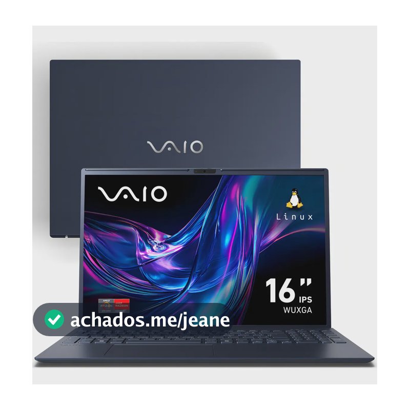Notebook VAIO FE16 AMD Ryzen 5-5625U Linux 8GB RAM 256GB SSD Wi-Fi 6 Tela 16'' IPS WUXGA Antirreflexo - Cinza Grafite - VJFE69f11X-B0411H - Permite upgrade de memória RAM e SSD