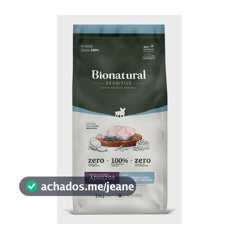 Ração Seca Special Dog Bionatural Sensitive Adultos Peixes 15Kg Cães Pequenos