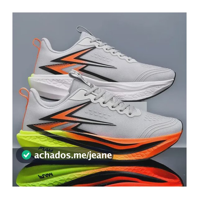 Calçados Esportivos Ultraleves, Tênis De Corrida Para Casais Gray/orange Geométrico 41
