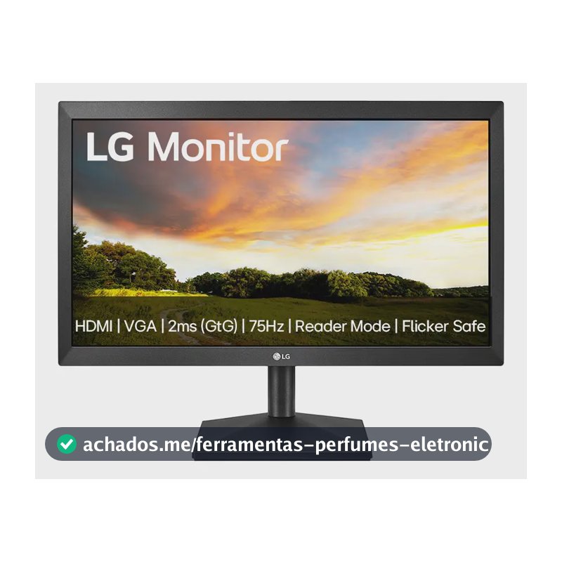 Monitor PC LG 19.5'' 20MK400H-B LED HD HDMI VGA (D-Sub) 75Hz 2ms(GtG) Ajuste de Inclinação Reader Mode