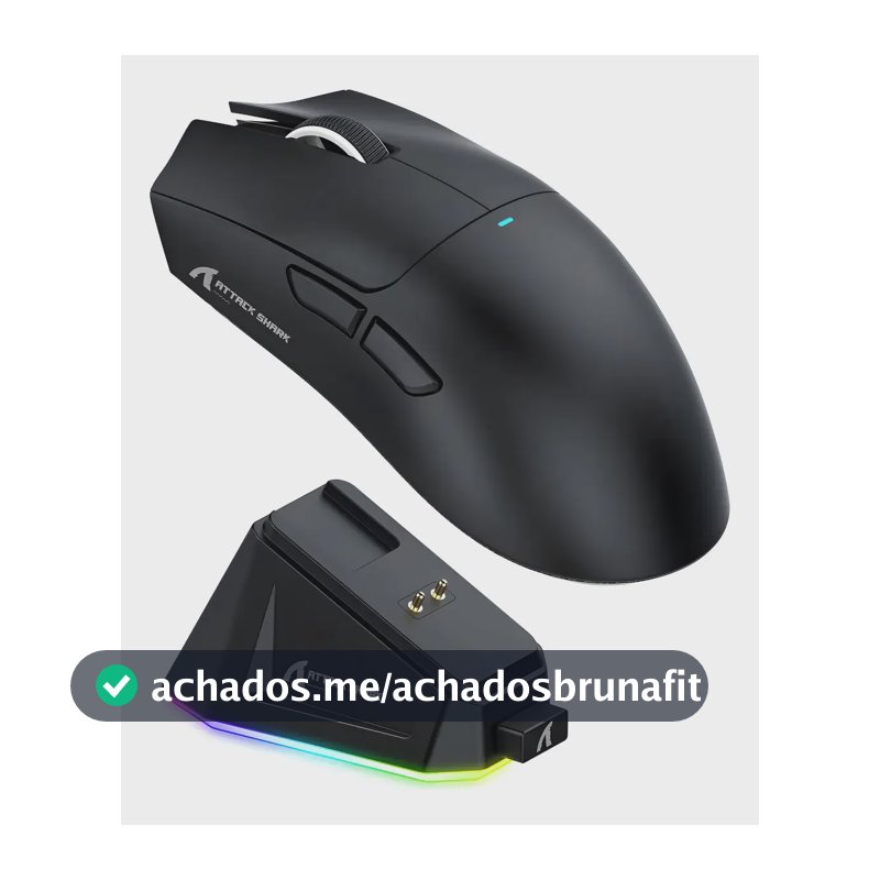 Mouse Gamer X11 Attack Shark Tri Mode 22000dpi Paw3311 Dock Cor Preto