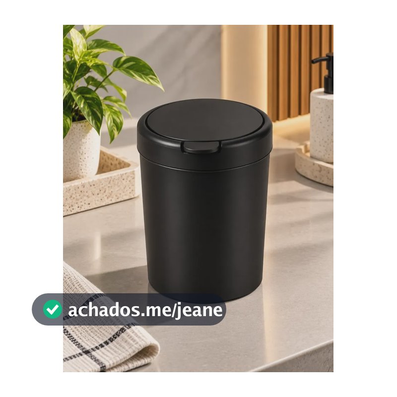 Lixeira Pequena Quarto Sala Banheiro Escritório 3 Litros Preto