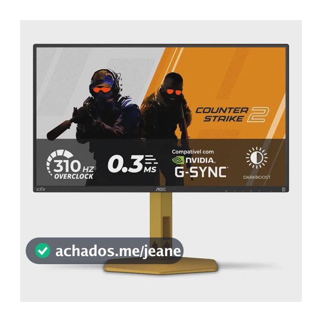 Monitor Gamer Aoc Agon Cs2 25  310hz 0.3 Ms Hdr400 Ips Base Ajustável Cs25g Preto/dourado 127/220v