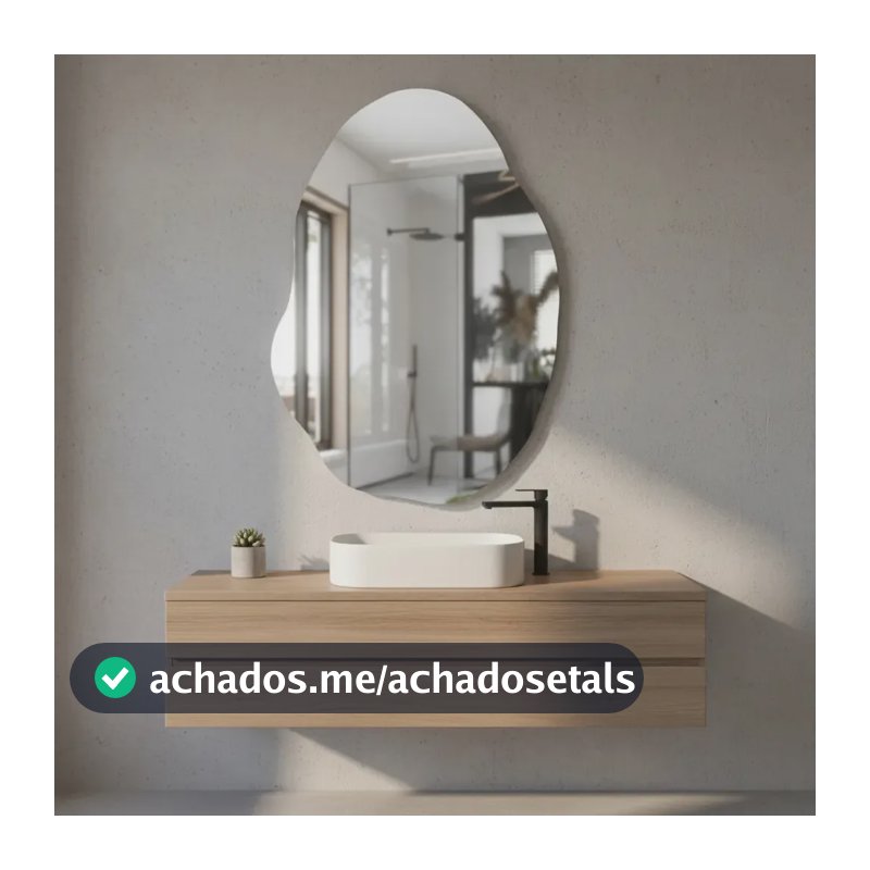 Espelho Orgânico Grande 90x60 Pinterest Decorativo Moldura Sem Suporte