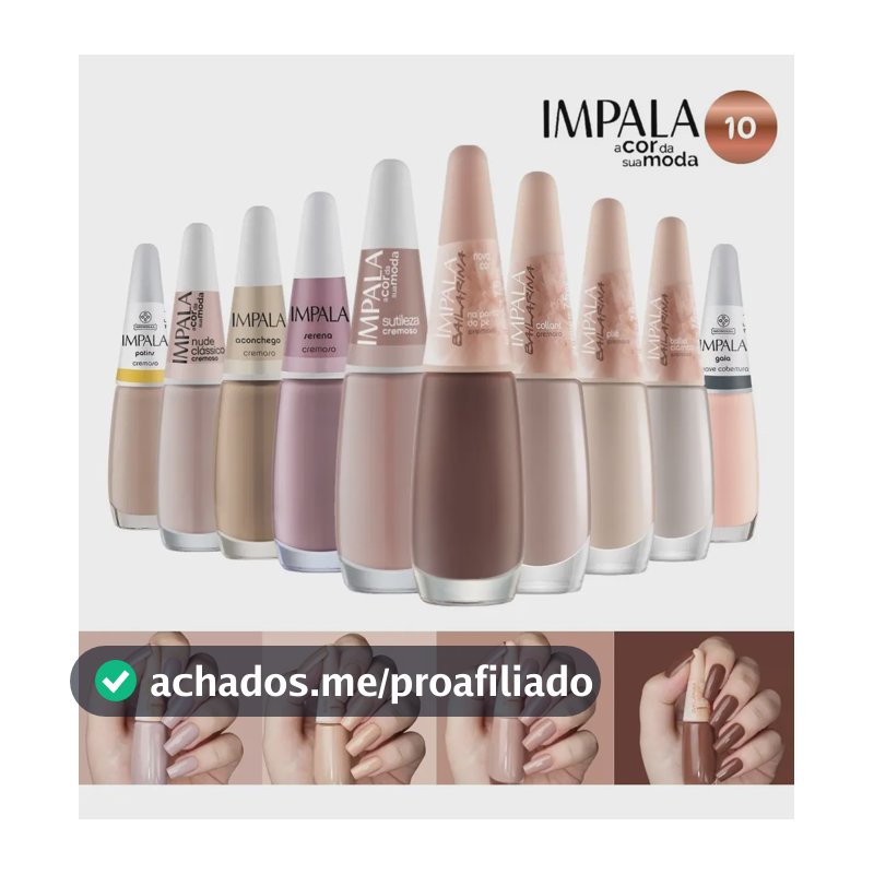 Kit 10 Esmaltes Impala Nude Cruelty-Free Secado Rápido