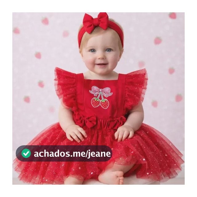 Romper Luxo Morango Jardineira Moranguinho