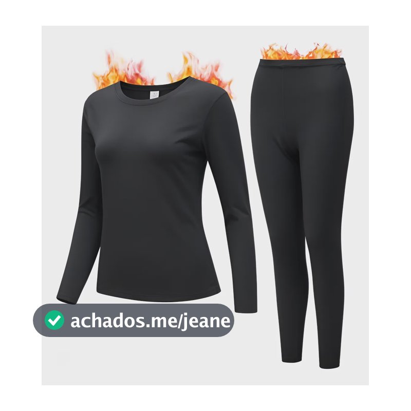 Kit Camiseta Térmica Peluciada Segunda Pele Manga Longa Preto Único
