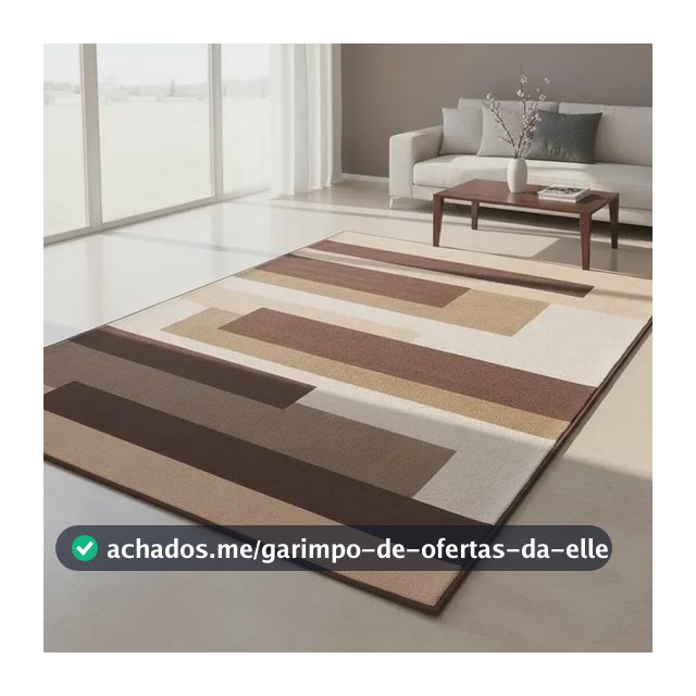 Tapete 200x140 Para Sala E Quarto Aveludado Tabaco Linhas Madeira