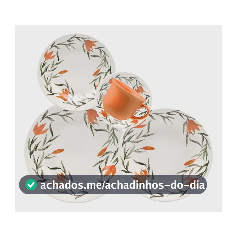 Aparelho De Jantar E Chá Donna Lírios 20 Peças Biona