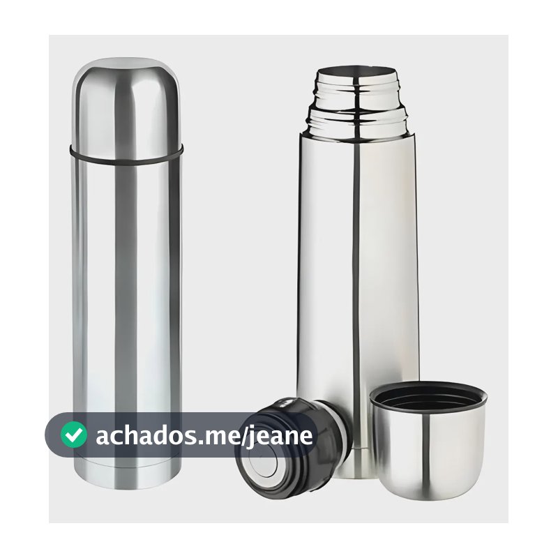 Garrafa Termica Inox 500ml Camping Viagem Cafe Agua Original Metálico