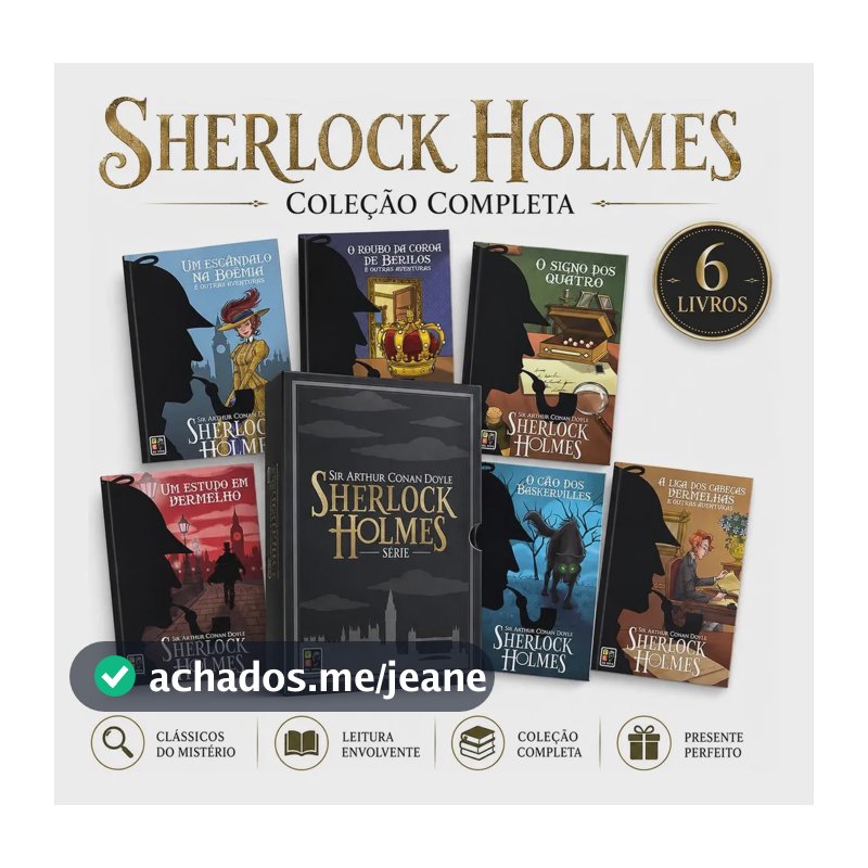 Box Com 6 Livros Sherlock Holmes - Coleção Completa