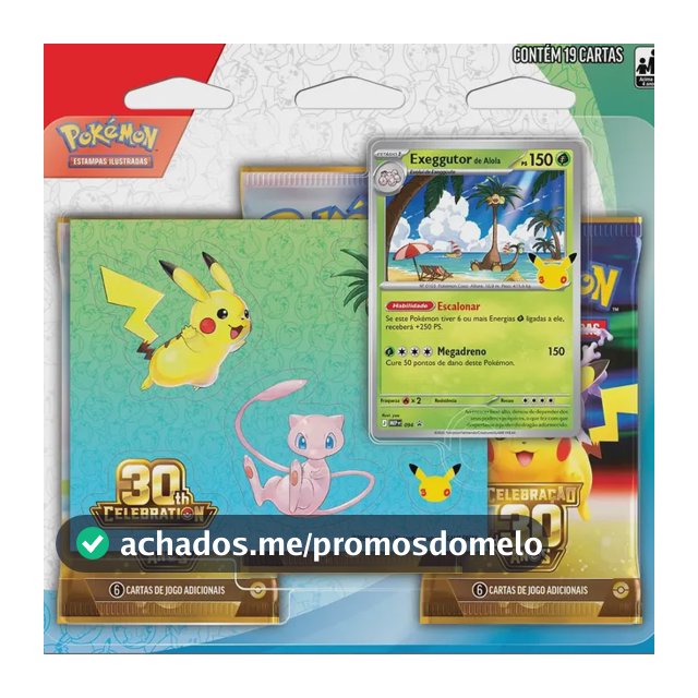 Pokémon Celebração de 30 anos – Blister Triplo com Adesivo Exeggutor