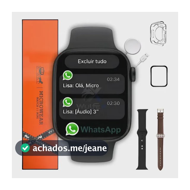 Relógio Smartwatch W11 Mini Serie 11 Whatsapp Gps Nfc 2026 Preto Black