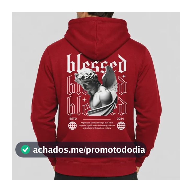 Moletom Masculino Capuz Canguru Algodão Agasalho Blessed
