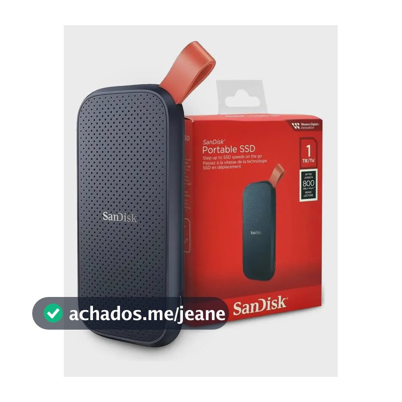 Ssd Externo Portátil 1tb Interface Usb 3.2 Sandisk Sdssde30-1t00 Velocidade De Leitura Até 800mb/s Preto