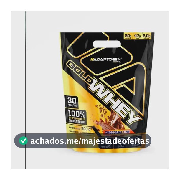 Proteína Adaptogen Science Alimentar GOLD WHEY 100% em pó sabor Choco Maltine x 900g