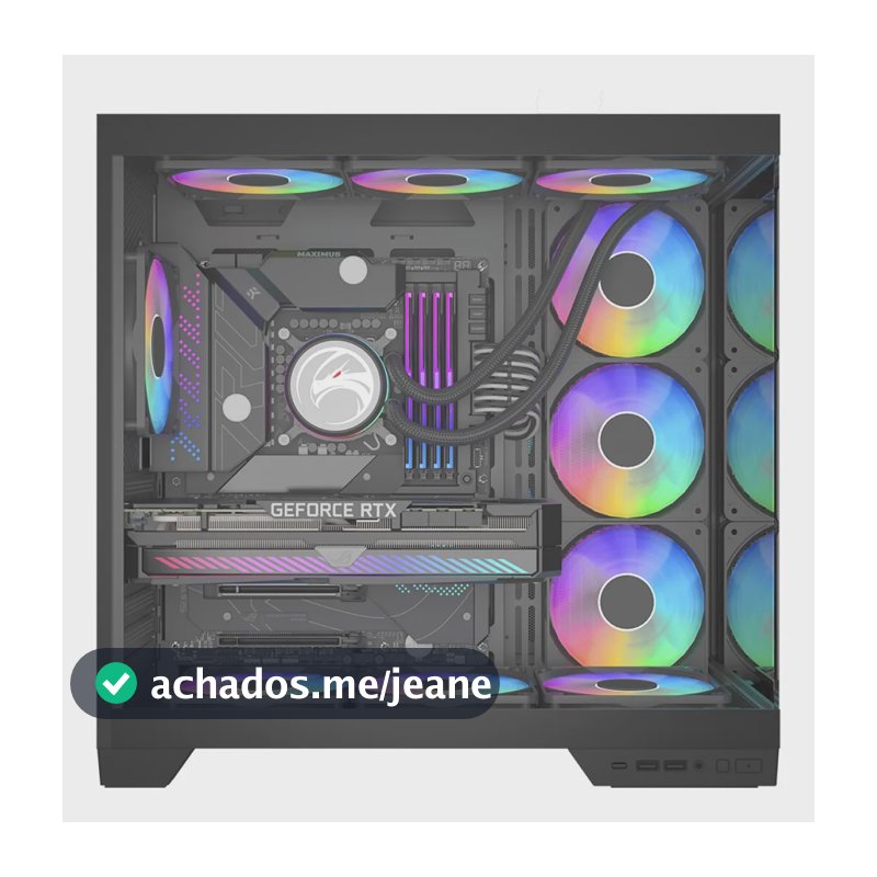 Gabinete Gamer Superframe Vhagar, Mid Tower, Vidro Temperado Preto