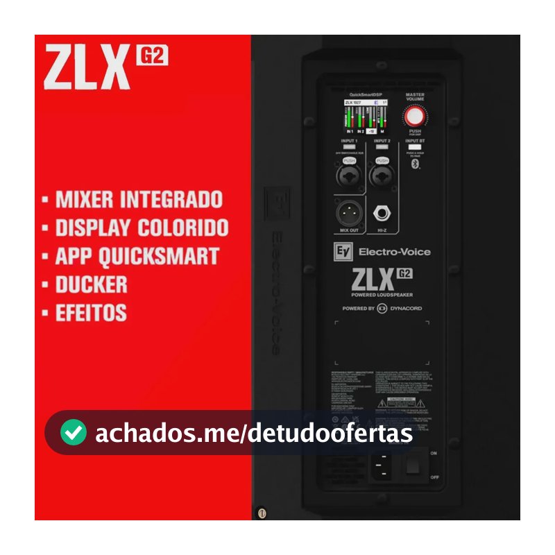 Caixa Acústica 12'' 1000w Bluetooth Electro Voice Zlx12p-g2