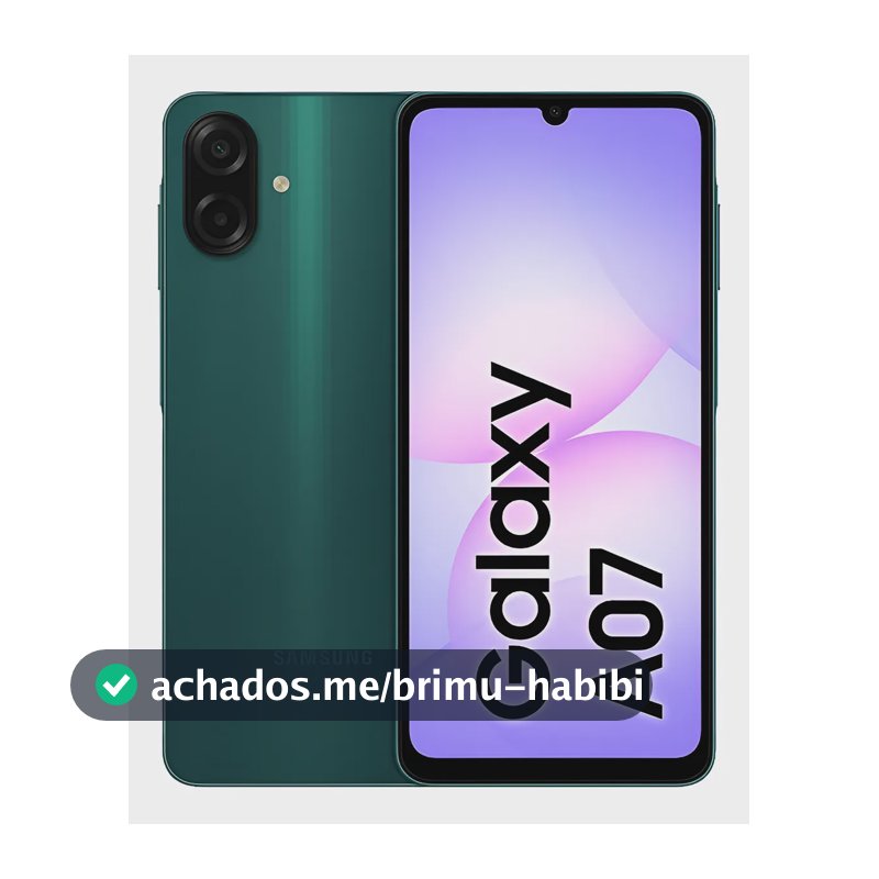 Celular Samsung Galaxy A07 128GB, 4GB, Câm. 50MP, Tela 6.7 - Verde
