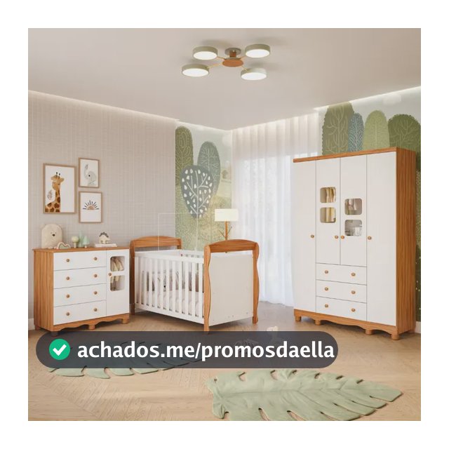 Quarto Bebê Berço Marquesa 3em1 Guarda Roupa 4pts Cômoda Uli